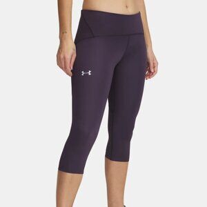 NWT Under Armour Fly Fast Speed Capri Dark Purple Athletic Compression Leggings